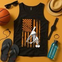 Skeleton Baseball Player Fan Skeleton Halloween Baseball Tank Top thumb 4