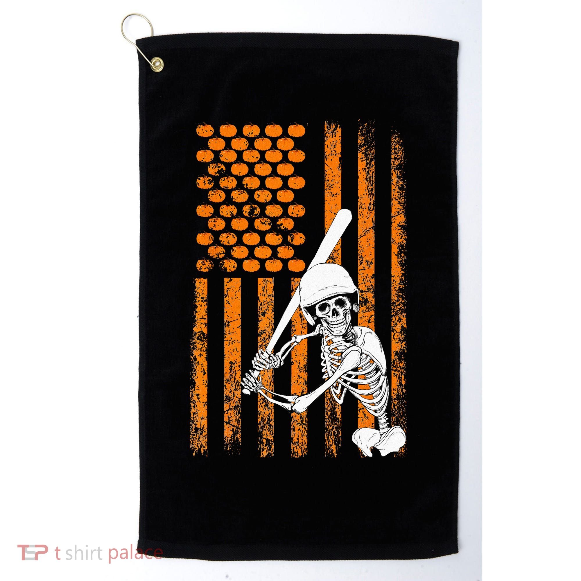 Skeleton Baseball Player Fan Skeleton Halloween Baseball Golf Towel