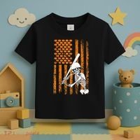 Skeleton Baseball Player Fan Skeleton Halloween Baseball Toddler T-Shirt thumb 3