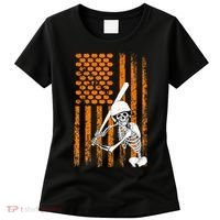 Skeleton Baseball Player Fan Skeleton Halloween Baseball Women's T-Shirt thumb 0