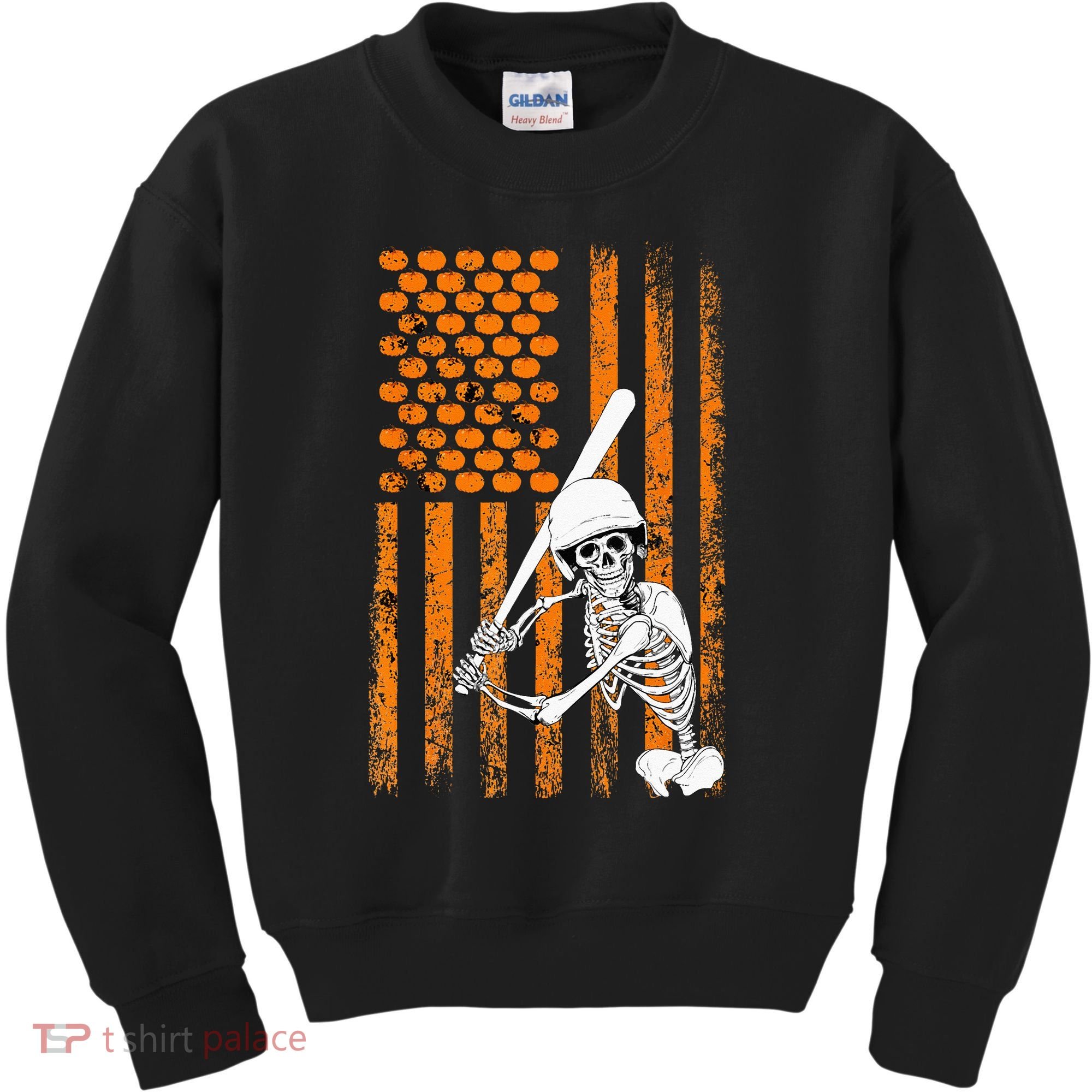 Skeleton Baseball Player Fan Skeleton Halloween Baseball Kids Sweatshirt