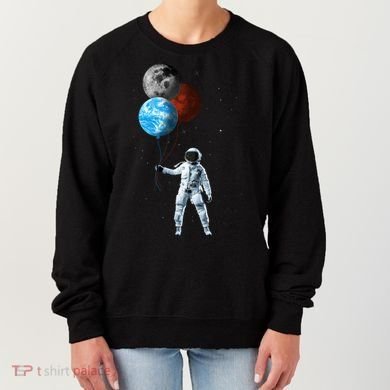 Planet Balloons Astronaut Space Women's Sweatshirt
