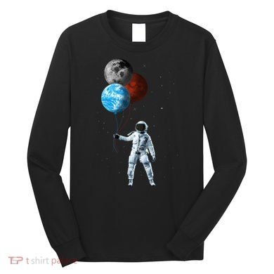 Planet Balloons Astronaut Space Long Sleeve Shirt