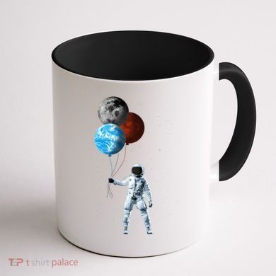 Planet Balloons Astronaut Space Coffee Mug back