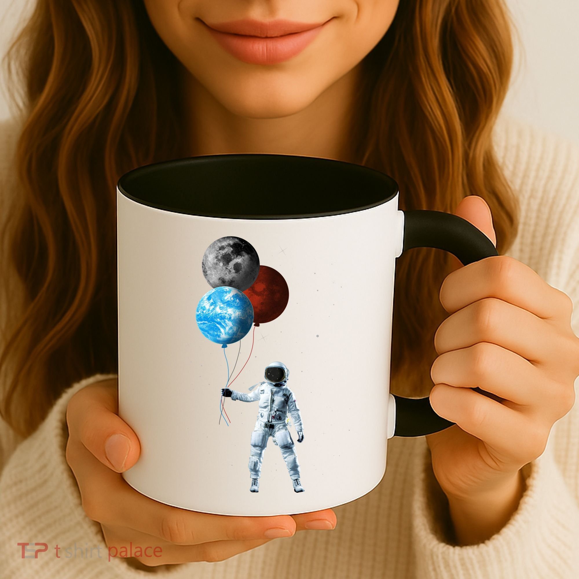 Planet Balloons Astronaut Space Coffee Mug