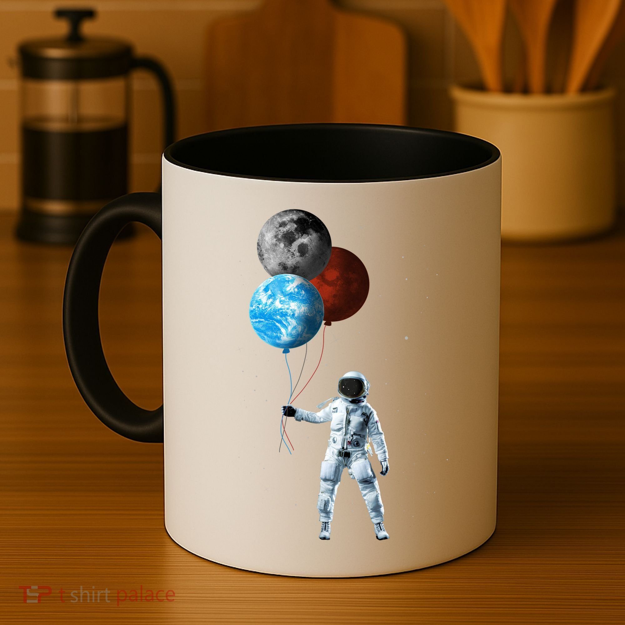 Planet Balloons Astronaut Space Coffee Mug