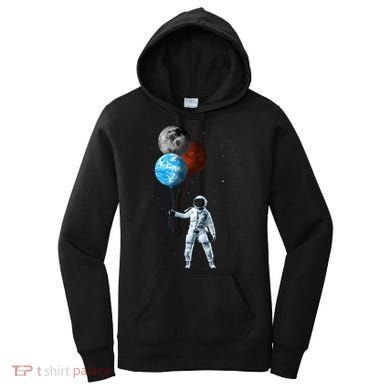 Planet Balloons Astronaut Space Women's Hoodie