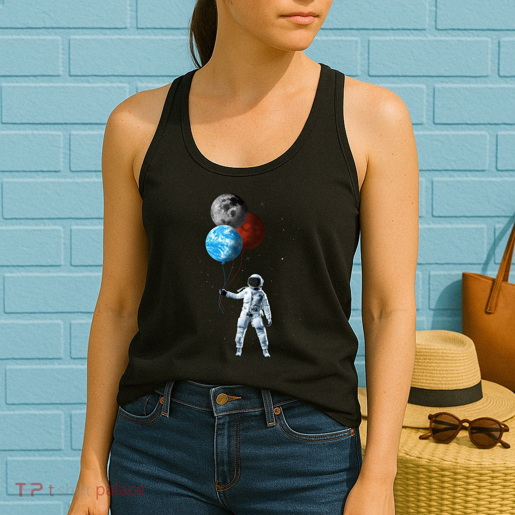 Planet Balloons Astronaut Space Women's Tank Top