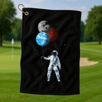 Planet Balloons Astronaut Space Golf Towel thumb 1