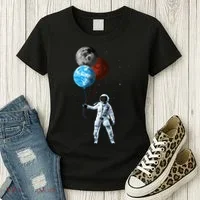Planet Balloons Astronaut Space Women's T-Shirt thumb 3