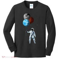 Planet Balloons Astronaut Space Kids Long Sleeve Shirt thumb 0