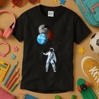 Planet Balloons Astronaut Space Kids T-Shirt thumb 3