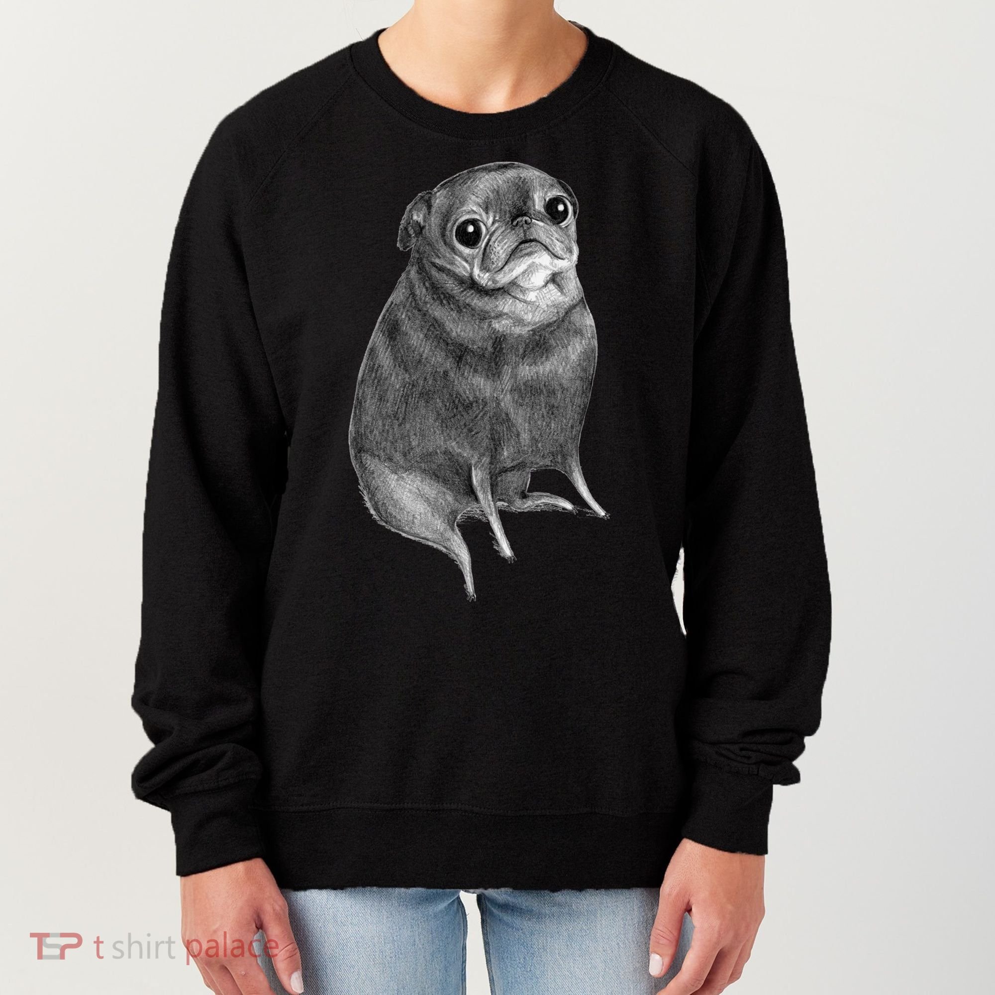 Sweet Black Pug Women's Sweatshirt