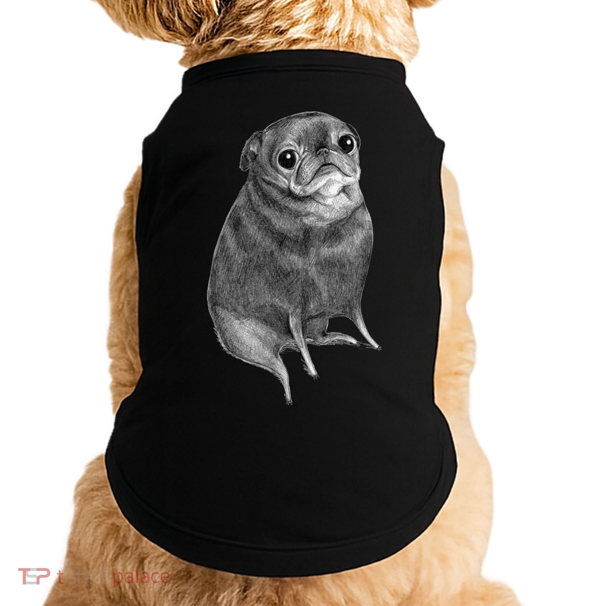 Sweet Black Pug Doggie Tank