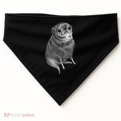 Sweet Black Pug USA-Made Doggie Bandana