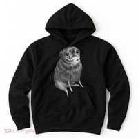 Sweet Black Pug Hoodie thumb 0