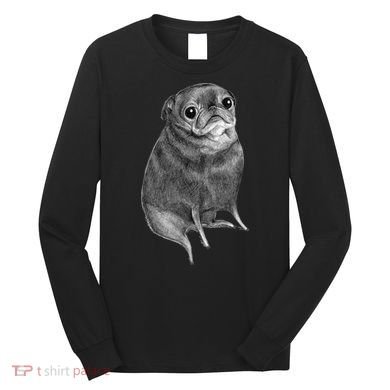 Sweet Black Pug Long Sleeve Shirt