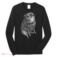 Sweet Black Pug Long Sleeve Shirt thumb 0