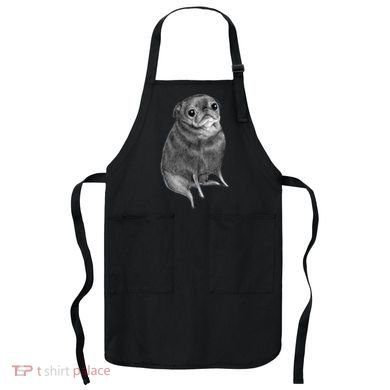 Sweet Black Pug Apron