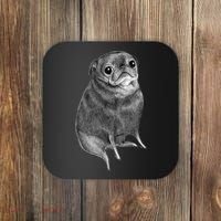 Sweet Black Pug Coaster thumb 0