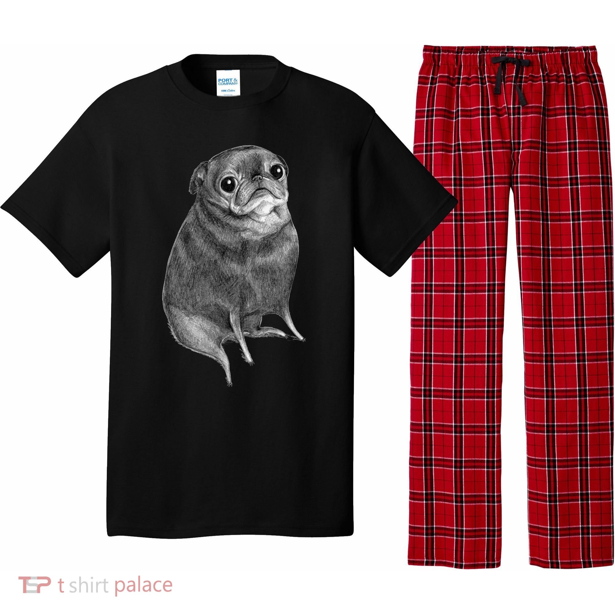 Sweet Black Pug Pajama Set