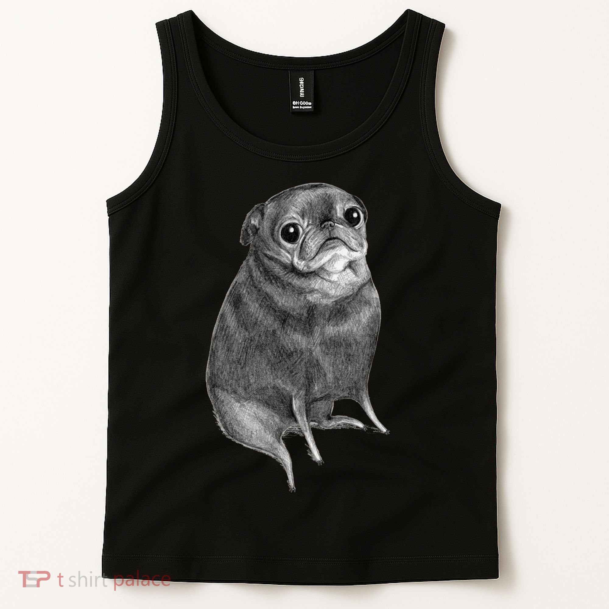 Sweet Black Pug Tank Top