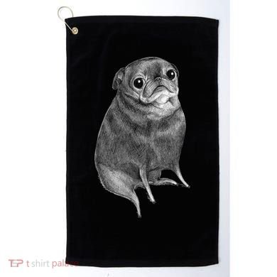 Sweet Black Pug Golf Towel