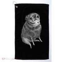 Sweet Black Pug Golf Towel thumb 0