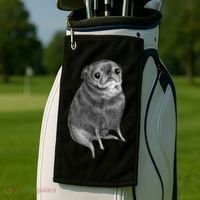 Sweet Black Pug Golf Towel thumb 2
