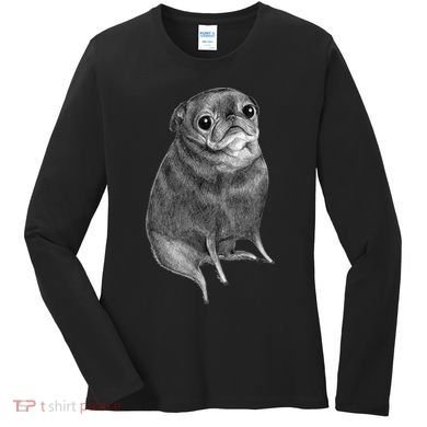 Sweet Black Pug Women's Long Sleeve Shirt