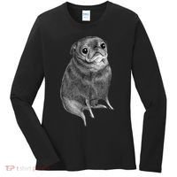 Sweet Black Pug Women's Long Sleeve Shirt thumb 0