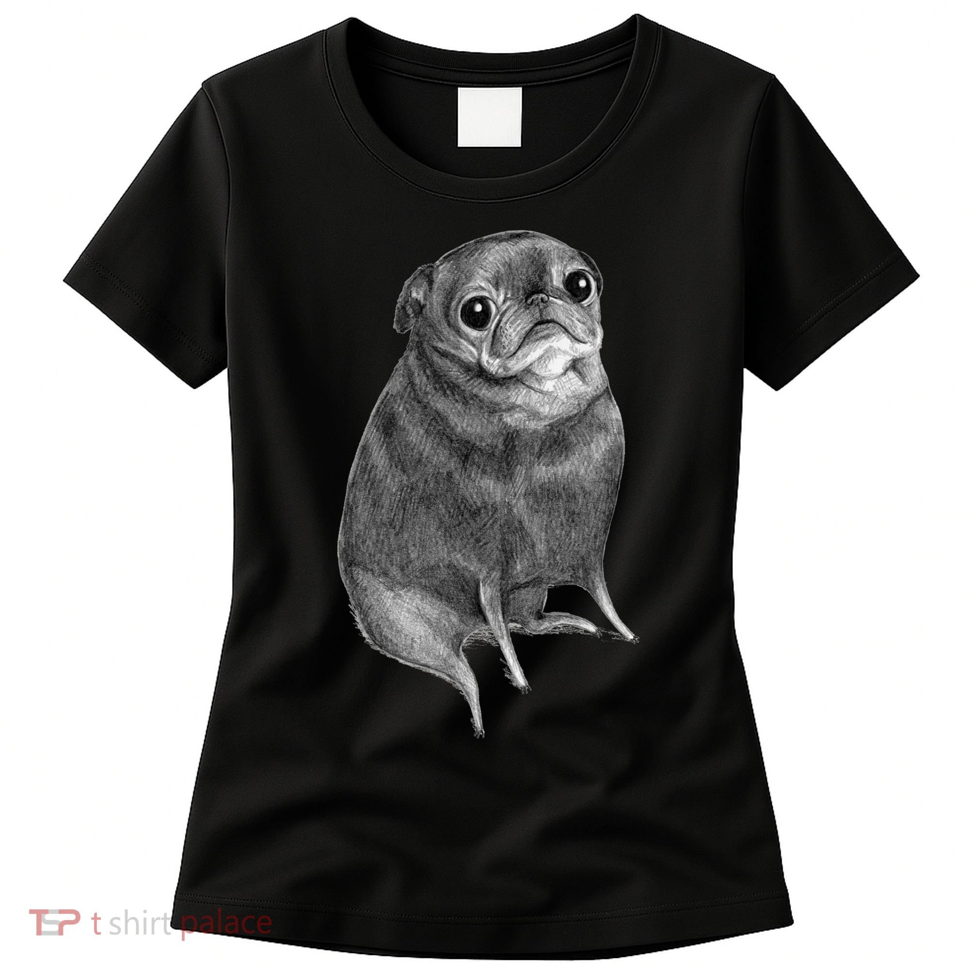 Sweet Black Pug Women's T-Shirt