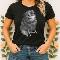 Sweet Black Pug Women's T-Shirt thumb 2