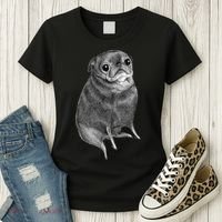 Sweet Black Pug Women's T-Shirt thumb 3