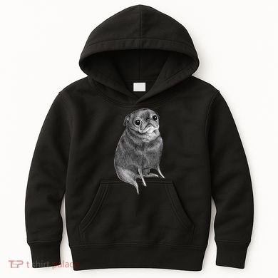 Sweet Black Pug Kids Hoodie