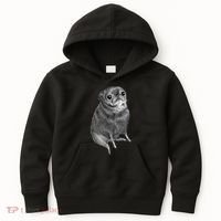 Sweet Black Pug Kids Hoodie thumb 0