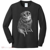 Sweet Black Pug Kids Long Sleeve Shirt thumb 0