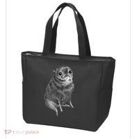 Sweet Black Pug Tote Bag thumb 3