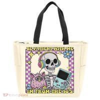 Skeleton Be Patient With Me I'm From The 90s Tote Bag thumb 0