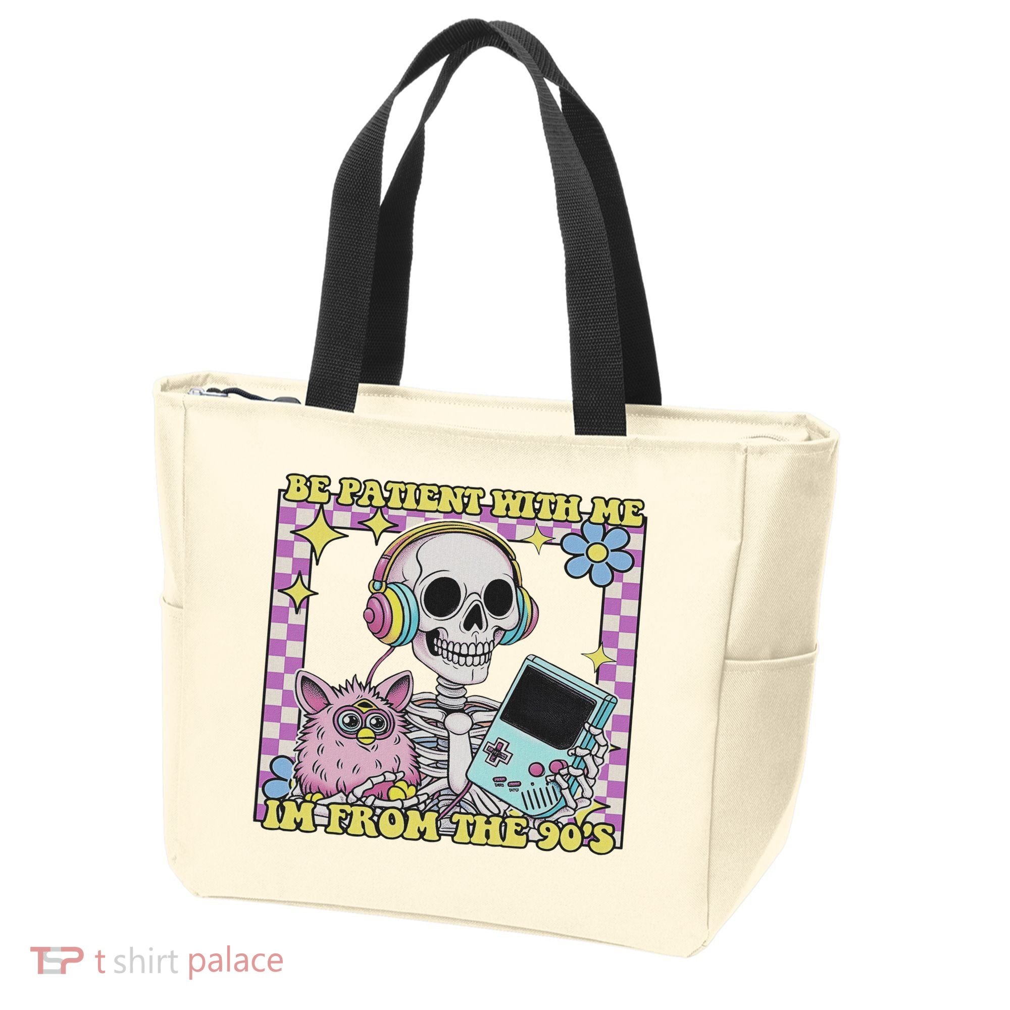Skeleton Be Patient With Me I'm From The 90s Tote Bag