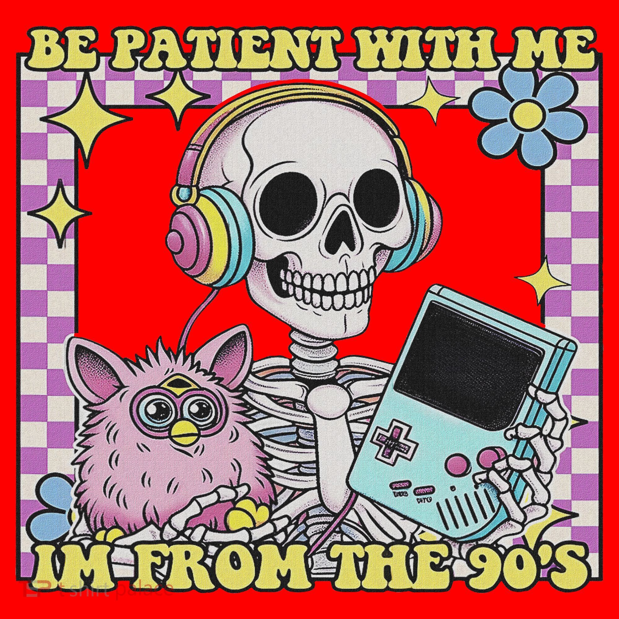 Skeleton Be Patient With Me I'm From The 90s Santa Hat