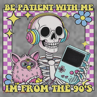 Skeleton Be Patient With Me I'm From The 90s Toddler Hoodie thumb 2