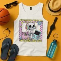 Skeleton Be Patient With Me I'm From The 90s Tank Top thumb 4