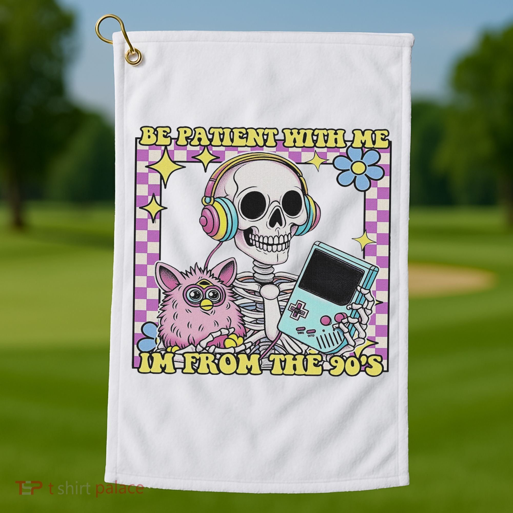 Skeleton Be Patient With Me I'm From The 90s Golf Towel