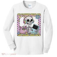 Skeleton Be Patient With Me I'm From The 90s Kids Long Sleeve Shirt thumb 0