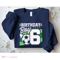 Soccer Birthday Party 6 Year Old Boy 6th Birthday Sweatshirt thumb 2