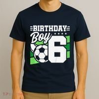 Soccer Birthday Party 6 Year Old Boy 6th Birthday T-Shirt thumb 3