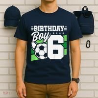 Soccer Birthday Party 6 Year Old Boy 6th Birthday T-Shirt thumb 6