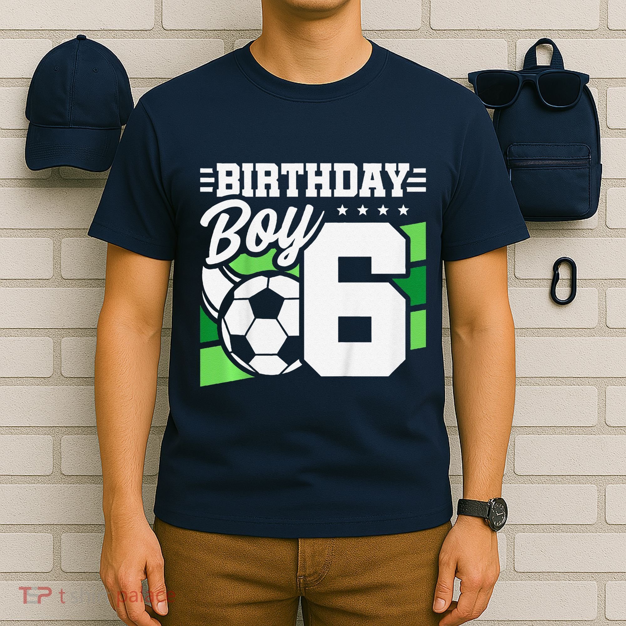 Soccer Birthday Party 6 Year Old Boy 6th Birthday T-Shirt