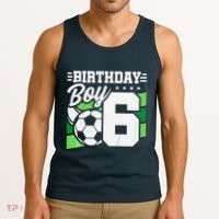 Soccer Birthday Party 6 Year Old Boy 6th Birthday Tank Top thumb 3
